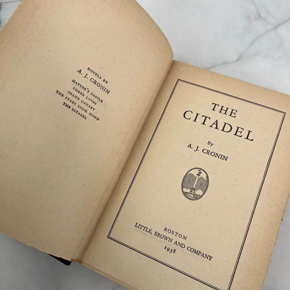 The Citadel by A.J. Cronin Hardcover Little, Brown and Company Boston 1938